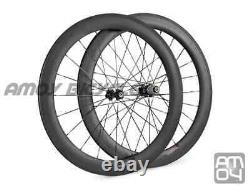 Carbon Wheels Road Bike Wheelsets 700C 23mm Wide 60mm Depth Clincher 20 24 Holes