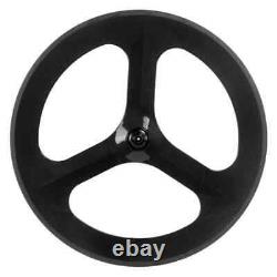 Carbon Wheelset Clincher 700C 3 Spoke Wheel for Road Bike 3K Glossy 7023mm