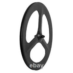Carbon Wheelset Clincher 700C 3 Spoke Wheel for Road Bike 3K Glossy 7023mm