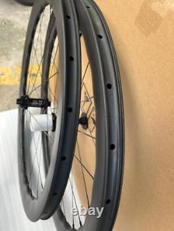 Carbon bike wheels wave reinforce rim 35/40/50/55/65mm depth aero disc wheelset