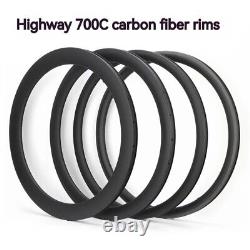 Carbon rim 700C road Bike Tubeless 35/38/45/50/60/88mm depth Bicycle Wheel 25mm