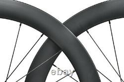 DISC BRAKE full carbon wheels 700C road bicycle rims clincher tubeless 55mm deep