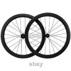 Disc Brake 700C Clincher 50mm Carbon Wheelset Thru Axle Road Bicycle Wheels