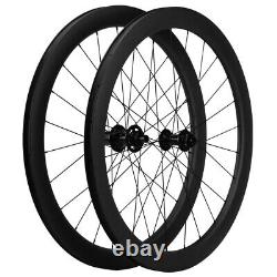 Disc Brake 700C Clincher 50mm Carbon Wheelset Thru Axle Road Bicycle Wheels