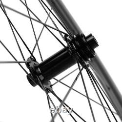 Disc Brake 700C Clincher 50mm Carbon Wheelset Thru Axle Road Bicycle Wheels