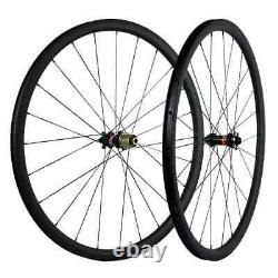 Disc Brake Carbon Bicycle Wheels Road Bike 30mm Depth Without Braking Surface