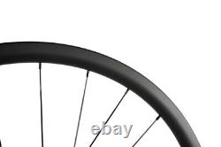 Disc Brake Carbon Bicycle Wheels Road Bike 30mm Depth Without Braking Surface