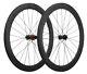 Disc Brake Carbon Road Bike Wheels Clincher Tubeless 6 Bolts 700c Matt Rim 55mm