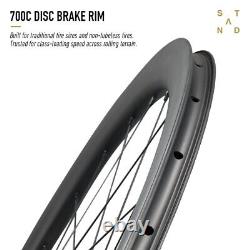 Disc Brake Carbon Wheels Ceramic Hub Tubless Clincher Road Wheelsets Spoke 2015