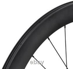 Disc Brake Road Bike Wheels Clincher Tubeless Carbon Wheelset 700C Matt Rim 55mm