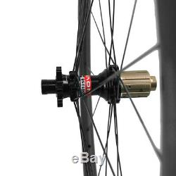 Disc Brake Wheels Carbon 55mm Clincher Road Bike Disc Brake Wheelset Thru Axle