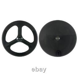 Disc Wheels Front Tri Spoke and Rear Disk Wheelset 700C Clincher Plane Wheels