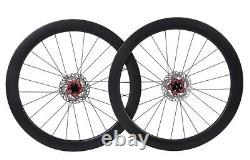 Disc brake Road Bike Wheels Clincher Tubeless Carbon Wheelset 700C Rotors 55mm