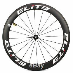 ELITE Carbon Fiber Wheels700C Clincher Road Bike Wheelset Tubeless Novatec Hub