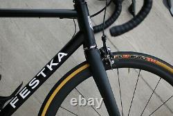 Festka XCr Stainless steel road bike 56 cm frame rim brake bicycle carbon wheels