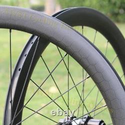 Football Weave Road Bike Carbon Fiber Wheelset Bicycle Wheel 700C Disc Tubeless