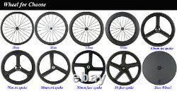 Front Tri Spoke Rear Disc Carbon Wheels Road/Track Bike Wheelset 700C Bicycle