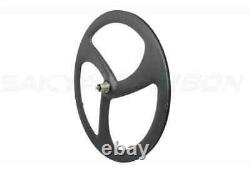 Full Carbon Wheels 50mm Deep 3 Spoke Road or Fixed Gear or Track Wheels Clincher