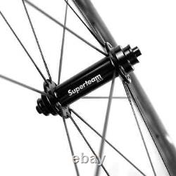 Full Carbon Wheelset Tubeless Road Bicycle 50mm Rim Brake Wheels UD Matte