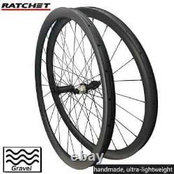 Gravel Road Bike Wheelset 28 X 40mmTubeless Carbon Wheels Ratchet HG XDR Hub