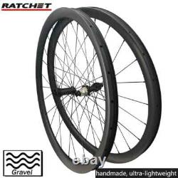 Gravel Road Bike Wheelset 28 X 40mmTubeless Carbon Wheels Ratchet HG XDR Hub