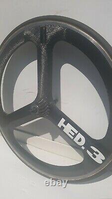 HED Tri- Spoke Carbon Road Bike Wheel. Rear