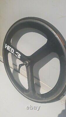 HED Tri- Spoke Carbon Road Bike Wheel. Rear