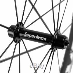 High Quality Clincher 50mm Carbon Wheelset Road Bike 700C Superteam 25mm Wheels