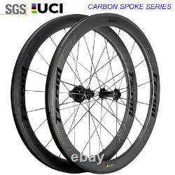 High quality Carbon Spoke Wheelset 700C Road Bicycle Wheels Tubeless Ceramic Hub