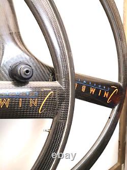 NIMBLE Crosswind Carbon Tri Spoke Tubular ROAD Wheelset 700c Made in USA