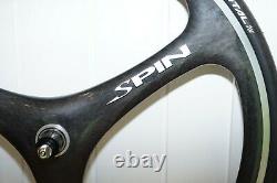 New Old Stock Pair Of Spin Carbon Tri Spoke Road Bike Wheels 700c X 23c Nos