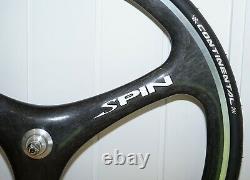 New Old Stock Pair Of Spin Carbon Tri Spoke Road Bike Wheels 700c X 23c Nos