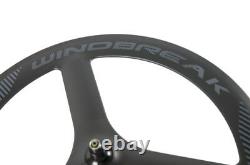 Rear Tri Spoke 65mm Tri Spoke Bicycle Wheel 700C Carbon 3 Spoke Wheel Road Bike
