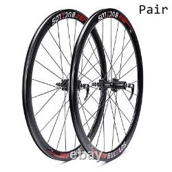 Road 700C Bicycle Wheels Carbon Hub QR Disc Brake Aluminum Alloy Rim Wheelset