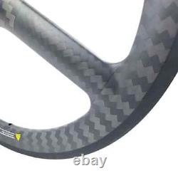 Road Bicycle 24inch 507 3 Spoke Carbon Front Recumbent Bike Wheel Rim Brake