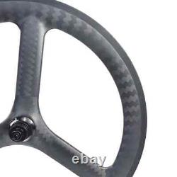 Road Bicycle 24inch 507 3 Spoke Carbon Front Recumbent Bike Wheel Rim Brake