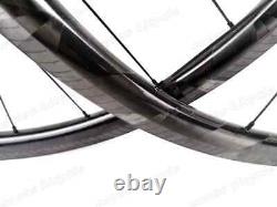Road Bicycle Carbon Wheels 700C 30/35/38/45/50/60mm Depth Clincher/Tubular