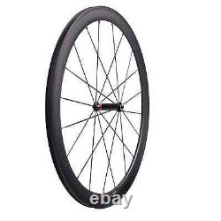 Road Bike 50mm Carbon Fiber Wheelset Tubuless Bicycle Carbon Front / Rear Wheels