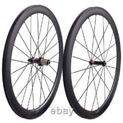 Road Bike 50mm Carbon Fiber Wheelset Tubuless Bicycle Carbon Front / Rear Wheels