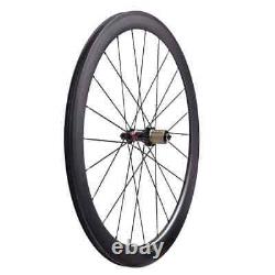 Road Bike 50mm Carbon Fiber Wheelset Tubuless Bicycle Carbon Front / Rear Wheels