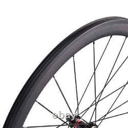 Road Bike 50mm Carbon Fiber Wheelset Tubuless Bicycle Carbon Front / Rear Wheels