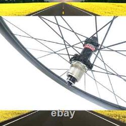 Road Bike 55X25mm 700C Carbon Wheelset Tubular 20H 24H Rims V Brake XD Hub