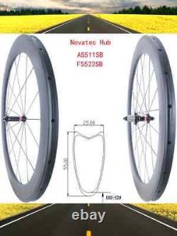 Road Bike 55X25mm 700C Carbon Wheelset Tubular 20H 24H Rims V Brake XD Hub
