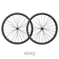 Road Bike 700C Carbon Wheels Clincher Disc Brake Wheelset with Straight Pull Hub