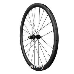 Road Bike 700C Carbon Wheels Clincher Disc Brake Wheelset with Straight Pull Hub