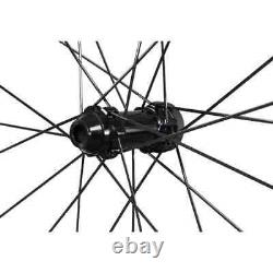 Road Bike 700C Carbon Wheels Clincher Disc Brake Wheelset with Straight Pull Hub