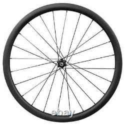 Road Bike 700C Carbon Wheels Clincher Disc Brake Wheelset with Straight Pull Hub