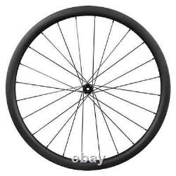 Road Bike 700C Carbon Wheels Clincher Disc Brake Wheelset with Straight Pull Hub