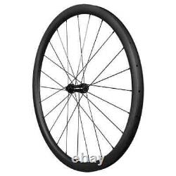 Road Bike 700C Carbon Wheels Clincher Disc Brake Wheelset with Straight Pull Hub
