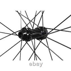 Road Bike 700C Carbon Wheels Clincher Disc Brake Wheelset with Straight Pull Hub